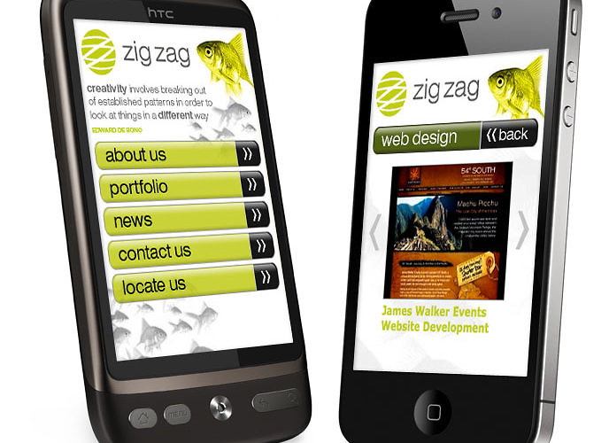 zig zag mobile website