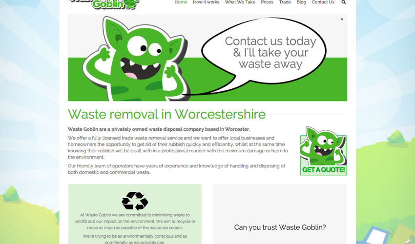 Website design Worcestershire - Waste Goblin